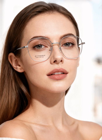 31809 Lightweight Square Titanium Eyeglasses