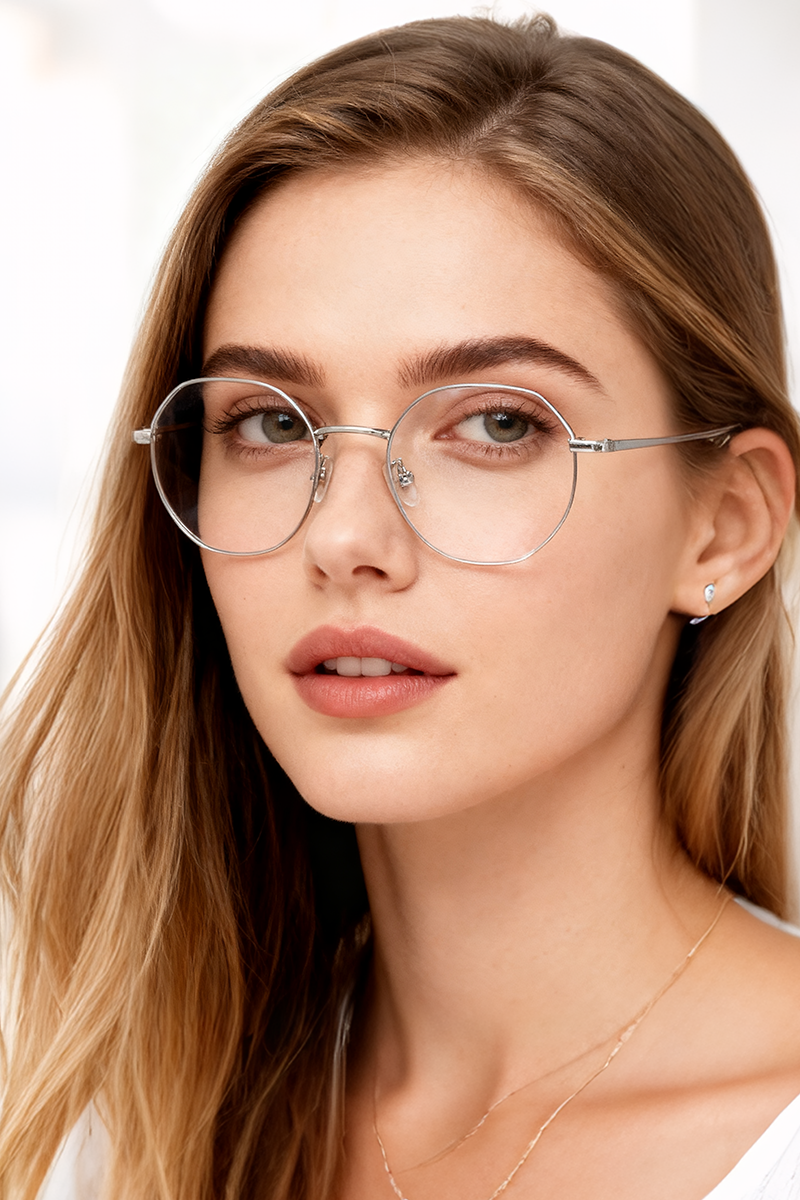 122210 Classic Lightweight Oval Titanium Eyeglasses