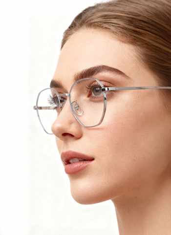 123234 Stylish Black Round Titanium Eyeglasses