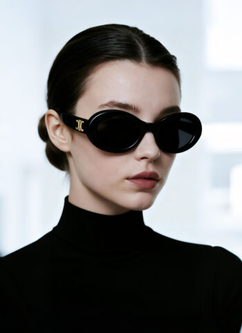 9045 Acetate Nylon Oval Sunglasses