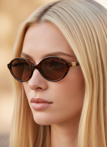2408 Narrow Oval Tortoiseshell Sunglasses - Retro Chic