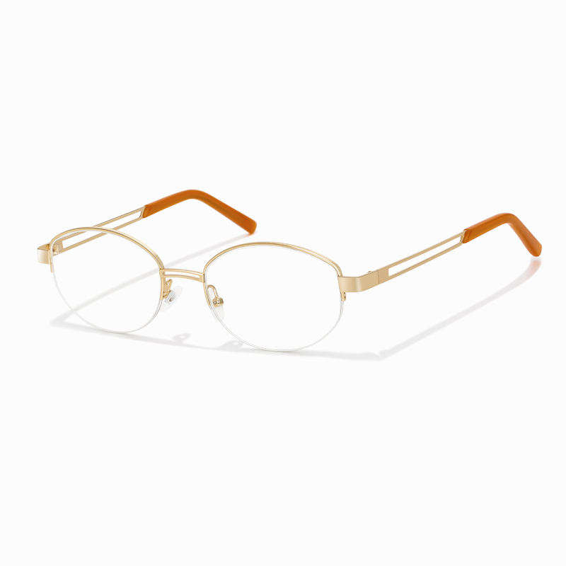 202406 Modern Half-Rim Oval Eyeglasses | Split-Temple Design for Men & Women - Image 4