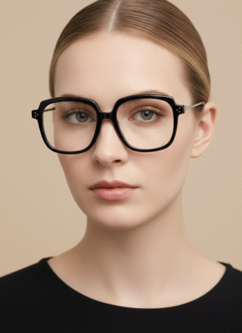 07970 Classic Bold Black Square Eyeglasses | Durable Acetate Fashion Frames