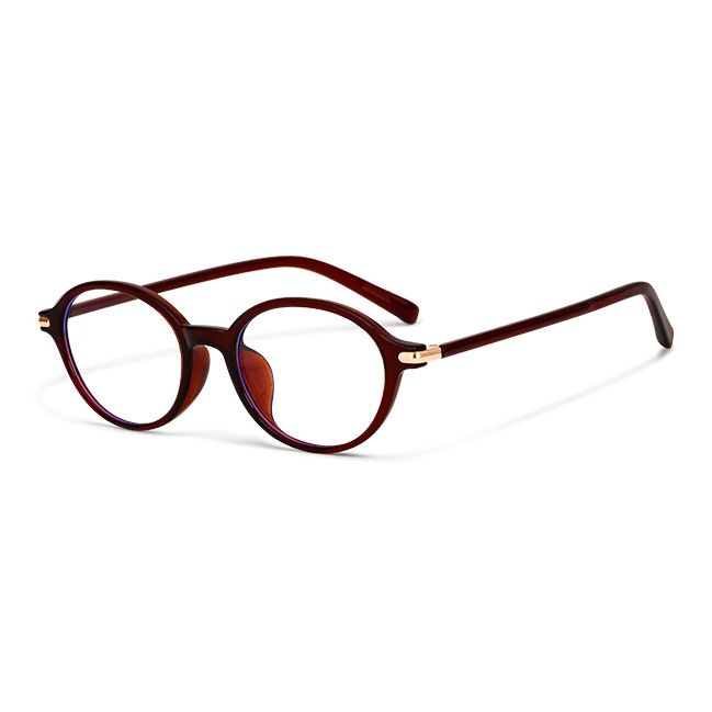 TR52031 Minimalist Oval Eyeglasses - Thin Black Frame Clear Lens - Image 3