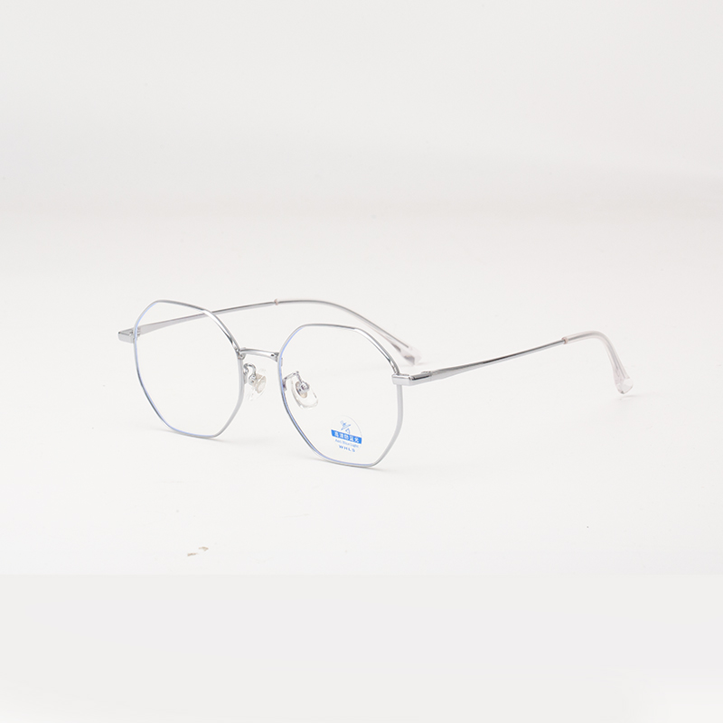 121211 Trendy Titanium Hexagon Blue Light Blocking Glasses - Image 3