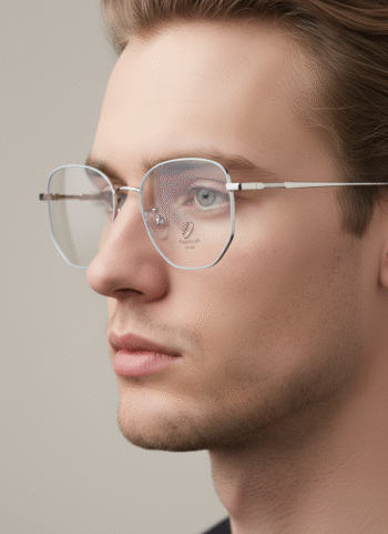 90029 Chic Geometric Metal Anti-Glare Glasses - Trendy & Light